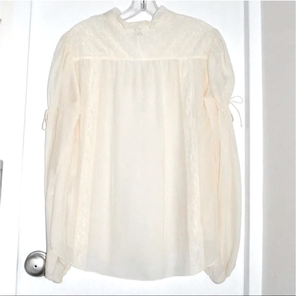Haute Hippie Cream Silk and Lace Blouse - Picture 2 of 7